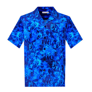Luka Floral Camp Collar Shirt - Blue