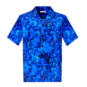 Luka Floral Camp Collar Shirt - Blue