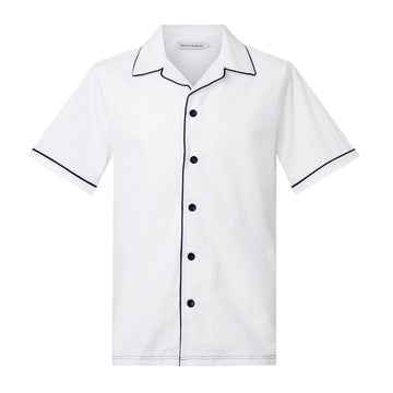 Luka Camp Collar Shirt with Navy Piping