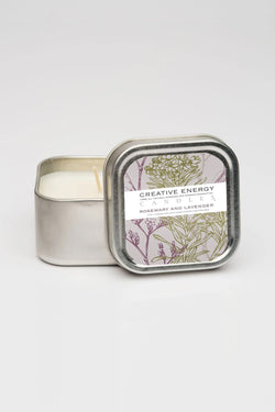 Creative Energy Candles - 2 in 1 Rosemary & Lavender Soy Lotion Candle 3.5oz Travel Tin