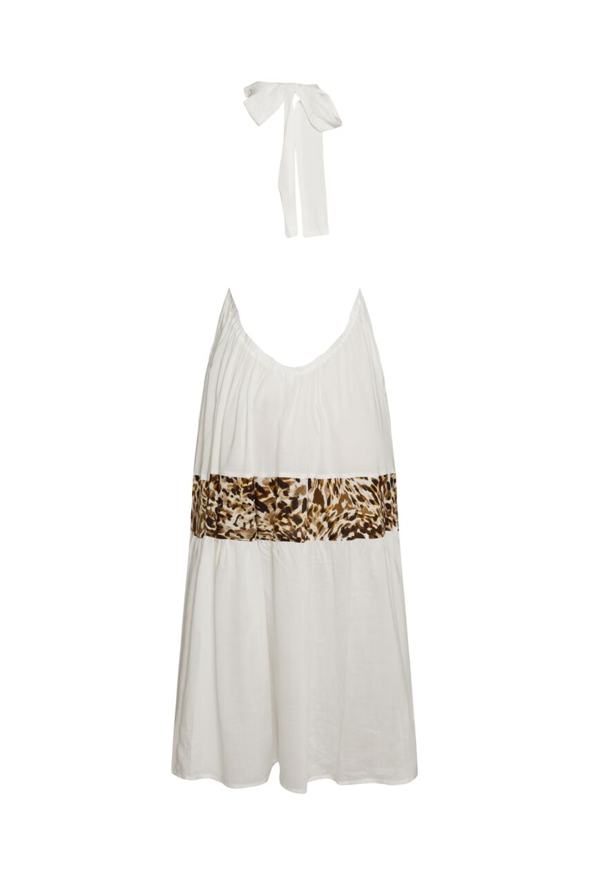 Nevis Dress - White/Animal